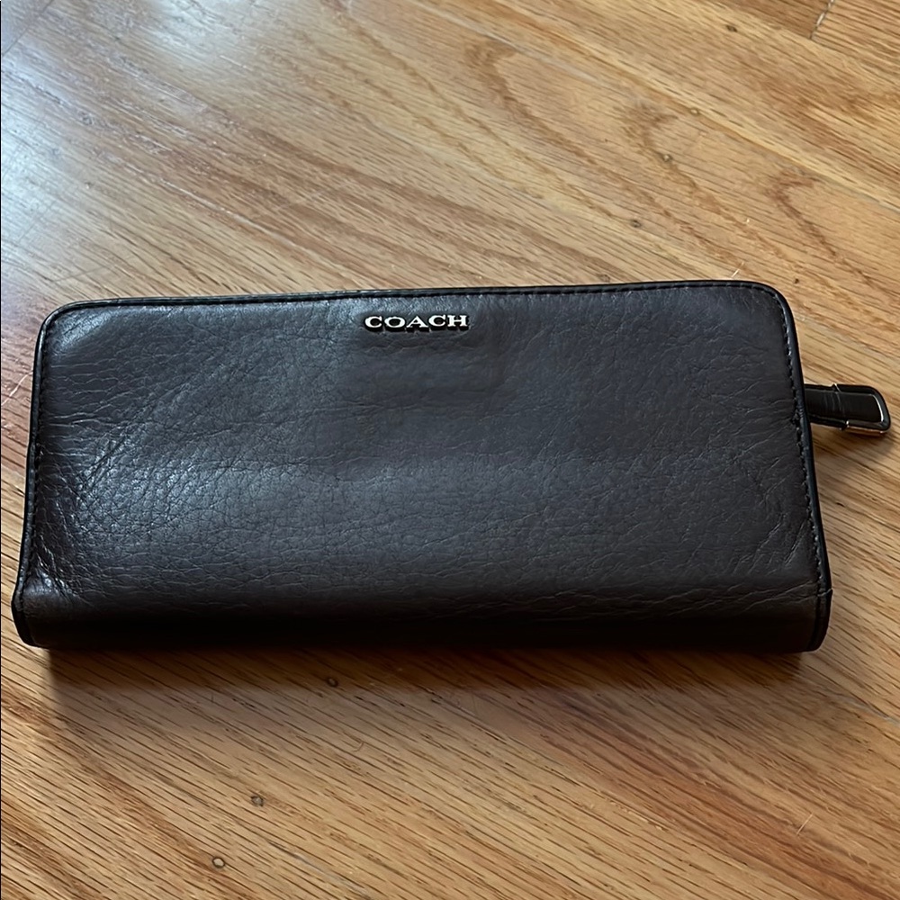 Coach wallet dark brown